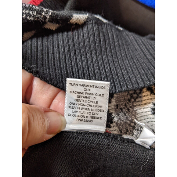 NWT Ny & Co Black Red White Sweater With Tie Waist Medium - Picture 11 of 11